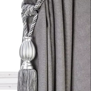 Elegant Drapery Tassel <b>Tiebacks</b>, Gray curtain Holdbacks, Rope <b>Tiebacks</b>, Curtain hardware - Product Image 1