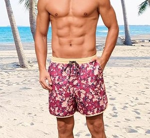 กางเกงขาสั้นผู้ชายคุณภาพสูง พิมพ์ลายตลก น้ำหนักเบา แห้งเร็ว เอวยางยืด สไตล์ลำลอง สำหรับเล่นกีฬาหรือใส่เดินเล่น - Product Image 1