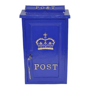 Nouvelle arrivée : Boîte aux lettres bleue personnalisée, faite à la main, pour décoration murale, avec serrure et clés de luxe. - Product Image 2