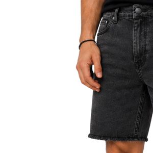 Custom <b>Black</b> Acid Wash Men Denim <b>Shorts</b> Casual Summer Cotton Straight Fit Raw Hem Printed <b>Jean</b> <b>Shorts</b> Custom Logo OEM Wholesale - Product Image 2
