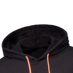 Sudadera con capucha y cremallera para hombre, diseño color block, tejido ecológico, corte regular, negro y naranja, con cordón ajustable - Product Image 3