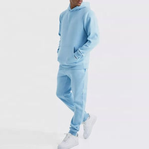 Conjunto de Sudadera con Capucha Oversize de Algodón para Hombre y Pantalones de Chándal de Hombro Caído, Estilo Urbano Liso, Chándal de Invierno para Hombre - Product Image 5