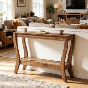 Mesa Consola Rústica de Mármol de 41.3" x 11.81" x 31.5" con Patas Ajustables para Sala de Estar, Muebles para el Hogar - Product Image 5