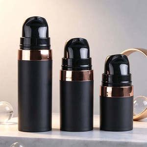 ขวดปั๊มสุญญากาศแบบพกพา PP Snap-Lock Frosted สำหรับรองพื้นและผลิตภัณฑ์บำรุงผิว ขนาด 5 มล./10 มล./15 มล. สีดำ ทำจากพลาสติก - Product Image 2