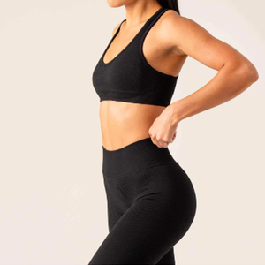 Sujetador Deportivo de Lujo para Mujer, con Logotipo Frontal, Espalda Cruzada, Cuello en U, de Algodón Sin Costuras, de Alta Sujeción, para Yoga y Entrenamiento, Personalizado, en Oferta - Product Image 2