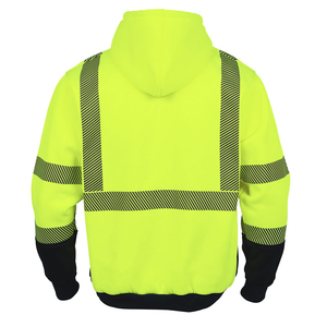 Veste en toile matelassée haute visibilité imperméable de qualité supérieure avec col montant et poches, idéale pour le travail en hiver - Product Image 3