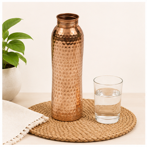 Handcrafted Pure Hammered Copper Water Bottle Leak-Proof & BPA-Free Ayurvedic Vessel for Natural Detox Immunity - Product Image 2