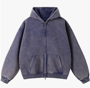 Sweat-shirt à capuche oversize pour homme et femme, fermeture éclair, style Y2K, poches, streetwear décontracté, vêtements d'extérieur, 100% coton, polaire, imperméable - Product Image 3