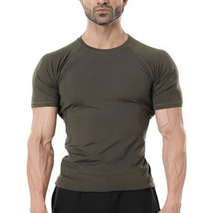 T-shirt d'entraînement sportif à séchage rapide 2026 Coupe classique Vêtement d'été Col rond Couleur unie Écologique Respirant Compressé - Product Image 1