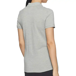 Polo ajustado gris claro para mujer, mezcla de algodón, elástico, ligero, informal, para golf. - Product Image 2