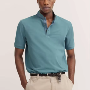 Polo homme personnalisé avec logo brodé, col côtelé, design tendance, tissu piqué 50% coton / 50% polyester, 215 GSM, parmi les plus vendus - Product Image 4
