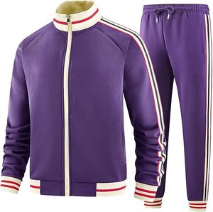 <b>Men's</b> Lightweight Athletic Tracksuit Set Full <b>Zip</b> <b>Jacket</b> and Matching Training Pants for Sports Fitness and Running - Product Image 1