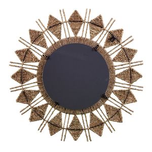 Miroir mural en jonc de mer tendance, fait main, décoration bohème naturelle pour la maison - Product Image 2