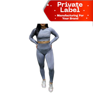 Conjuntos de Yoga de Marca Blanca, Conjuntos Deportivos Lisos con Tejido Acanalado, Ropa de Gimnasio al por Mayor, Ropa Deportiva Personalizada, Conjuntos de Yoga con Diseño Personalizado de Fábrica - Product Image 2