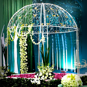 Padiglione Rotondo per Matrimoni Indiani, Palki Doli per l'Ingresso della Splendida <span class=keywords><strong>Sposa</strong></span>, Gazebo a Cupola Classico Ispirato - Metallo Durevole ed Elegante - Product Image 1
