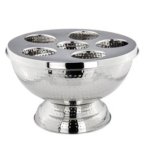 Seau à champagne et à vin en acier inoxydable martelé, seau à glace et refroidisseur de qualité supérieure pour bars, idéal pour les fêtes et événements - Product Image 1