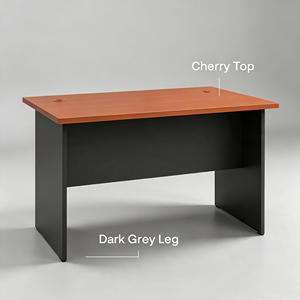 Système de bureau AY, bureau rectangulaire en bois durable et moderne, cadre noir, plateau en bois clair, design minimaliste, utilisation commerciale autonome - Product Image 2