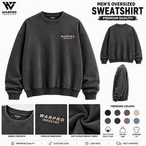 เสื้อสเวตเชิ้ตคอกลมทรงปกติสำหรับผู้ชาย WARPRO ผ้าฝ้าย 100% แบบถัก ซักแล้ว ใส่สบาย สีพื้น เหมาะสำหรับฤดูหนาว ระบายอากาศได้ดี - Product Image 5