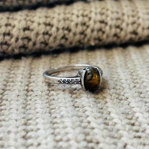 Latest Dainty Tiger Eye Brass Boho <b>Ring</b> <b>Silver</b> Plated Vintage <b>Ring</b> Tribal <b>Solitaire</b> Fashion Wholesale Gemstone <b>Ring</b> For Women - Product Image 3