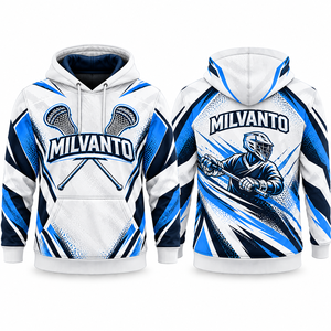 <b>White</b> Custom <b>Men</b>’s Lacrosse <b>Hoodie</b> 320 GSM Premium Polyester Sublimation Pullover Breathable Sportswear Training <b>Hoodie</b> - Product Image 1