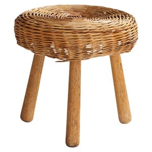 Elegant Rattan <b>Stool</b> For Home Decor <b>Bedroom</b> Balcony Handwoven Natural Cane Seating With Durable Wooden Legs - Product Image 1