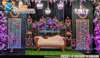 Arche de mariage en métal à thème arabe moderne, décor de scène léger pour cérémonies de mariage et événements