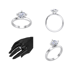 Divya Creations - Anillo de Compromiso para Mujer con Diamante Cultivado en Laboratorio de Alta Calidad, Plata 925 con Baño de Rodio, Corte Brillante de Lujo de 1 Quilate, Certificado IGI - Product Image 2