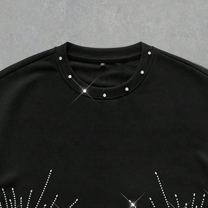 Factory rate USA Rhinestone T Shirt Men Premium Bling <b>Sparkle</b> Shirt Affordable Luxury Cotton Streetwear Design - Product Image 3