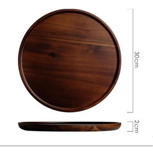 Plato Decorativo Redondo de Madera Rústica Natural Hecho a Mano para Bautizos, Cumpleaños, Catering y Hostelería - Product Image 4