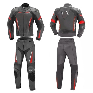 Men PU Motorcycle <b>Racing</b> Suit Full Body Protection Windproof Color Blocked <b>Jacket</b> And Pants Set All Seasons Wear - Product Image 1