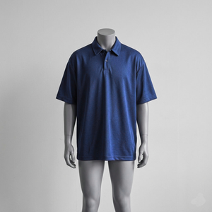 Polo de Piqué de Color Sólido para Hombre, Manga Corta, Transpirable, Informal, de Punto, Corte Regular, Azul - Product Image 2