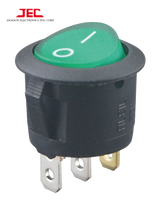 Interrupteur à bascule unipolaire JEC JS-606-2 ON-OFF avec voyant rouge SPST 125VAC/250VAC 16A Certifié ULCUL/ENEC/CQC 25C~85C Contact 20m