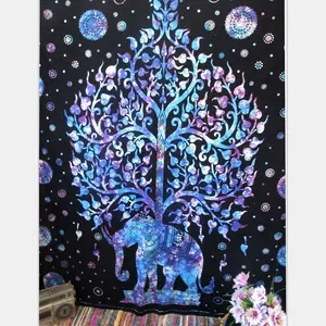 Großhandel Wandbehang Wohnheim Siebdruck Picknick Strand matte Elefant Wandbehang Mandala Wandteppich