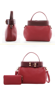 DEJURIOR PU Leather Tote Bag Set for Women 2-Piece Fashion Shoulder/Crossbody Handbag with Polyester Lining and <b>Zip</b> Closure - Product Image 3