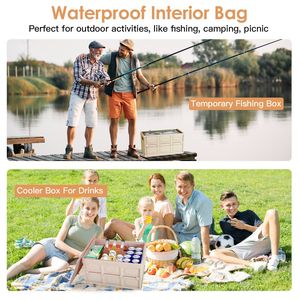 Caja de Almacenamiento Plegable con Tapa Antipolvo, Interior Impermeable, Apilable, Organizador Multiusos para Lavandería, Contenedor Antipolvo - Product Image 2