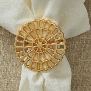 Luxury Metal Napkin <b>Ring</b> <b>Set</b> <b>Gold</b> Finish Decorative Table Napkin Holder Elegant Dining Table Accessory Wedding Party Decor - Product Image 6