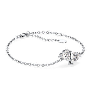 REYES Wholesale Price 2.12Ct Moissanite Link Chain <b>Bracelet</b> 925 Sterling <b>Silver</b> GRA Certified Anniversary Gift Jewelry for Her - Product Image 2