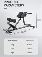 Banc d'étirement de chaise romaine à la maison commerciale avec cadre en métal à dossier réglable pour l'entraînement de musculation et de levage de chèvre