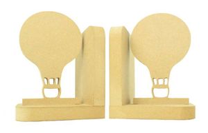 Porte-livres rectangulaires en bois faits à la main avec motif couronne et découpe en forme de cœur pour la décoration intérieure et le bureau/étagère contemporains - Product Image 3