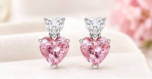 Boucles d'oreilles en forme de cœur avec zircon cubique, boucles d'oreilles en argent, boucles d'oreilles en zircon blanc - Product Image 4