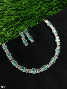 Classic American Ethnic Diamond Bridal Jewelry <b>Set</b> Two-Piece <b>Necklace</b> <b>and</b> <b>Earrings</b> for Wedding <b>and</b> Party Fashionable Style - Product Image 4