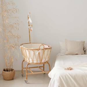 Lit bébé en rotin naturel confortable pour bébés, berceau en cannage pour nouveau-nés - Product Image 3