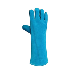 High Quality Cheap Goat Grain & Cowhide Split Leather TIG Welding <b>Gloves</b> Protect Welder Work Full Palm Waterproof Heat - Product Image 5