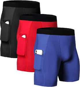 Pantalones Cortos de Compresión Personalizados para Hombre, Ropa de Gimnasio y Yoga, Tela Elástica, Anti-Exposición, Ajustados, Cómodos, Cintura Elástica, Alta Calidad - Product Image 1