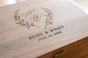 Personalized Walnut Eco-Friendly Durable Keepsake Welcome Signs Wedding <b>Memory</b> Jewelry Photo Box Anniversary <b>Gift</b> Bridal Shower - Product Image 1