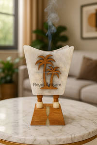 Handmade Wooden Bone Inlay Bakhoor Burner Tray and Storage Box Set with Decorative Inlay Design for Home Decor Ramadan Gift - Product Image 6