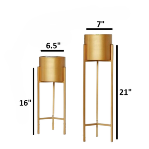 Support de pot carré en métal de haute qualité avec pot doré, design artisanal durable pour pots lourds et décoration intérieure élégante - Product Image 6