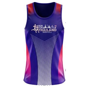 Prix de gros – Débardeurs de course à pied pour hommes, personnalisés, sublimés, UPF 50, séchage rapide, respirants, en maille, sans manches, pour le sport - Product Image 2