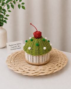 Adorable Woven Rattan Sustainable Cute Clothing Organizer Ramadan <b>Eid</b> Gergean Cupcake Box - Product Image 3