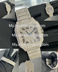 Mossanire Luxury Diamond <b>Watch</b> Stainless Steel Moissanite <b>Case</b> Glass 10 Bar Water Resistant Wedding Party Elegant Hand <b>Watch</b> - Product Image 3